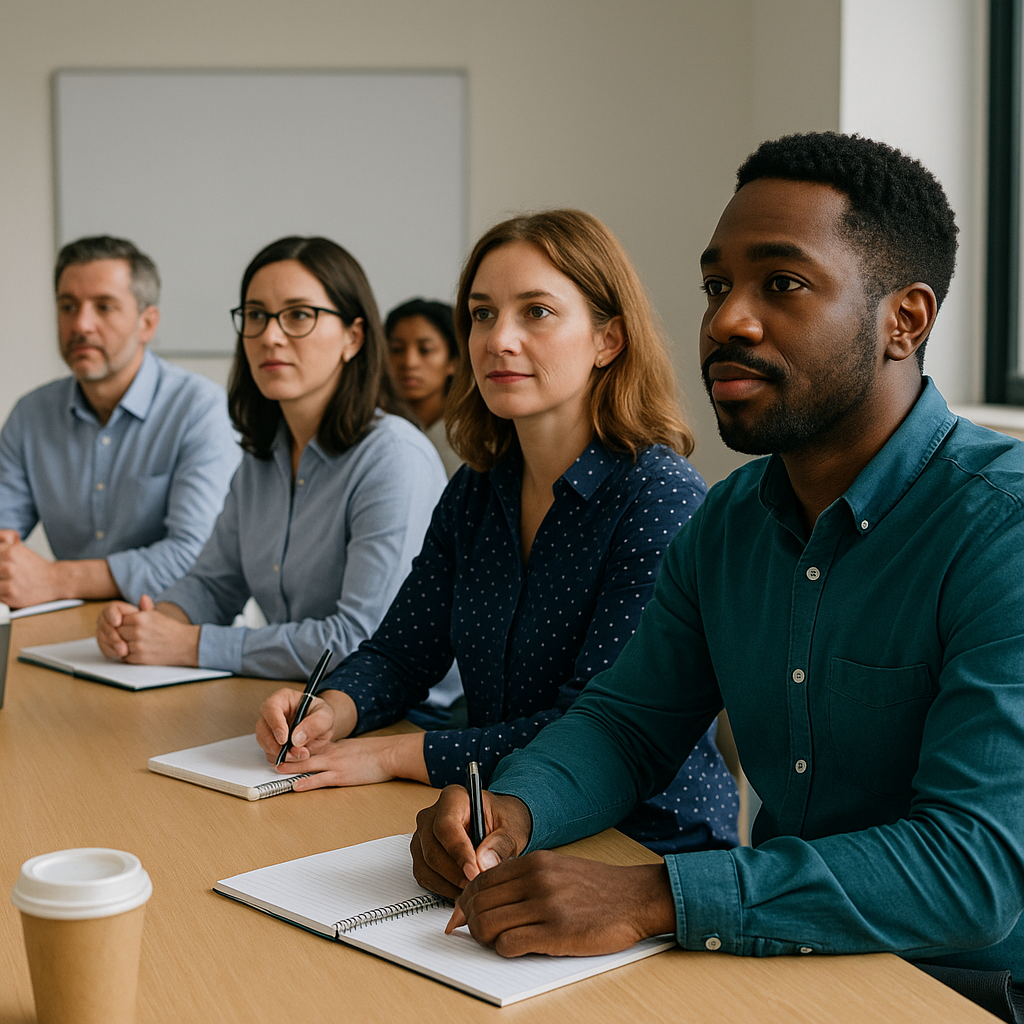 Group of professionals in training session